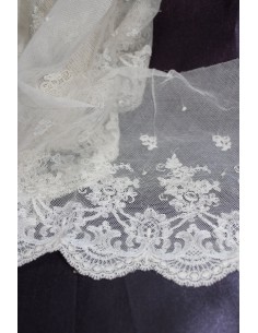 TIRA DE ENCAJE BEIGE 18CM