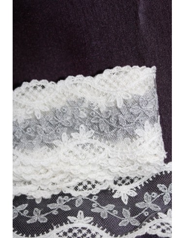 TIRA ENCAJE BLANCO Y GRIS 4,5CM