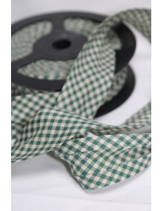 BIES ALGODON VICHY VERDE, 25MM